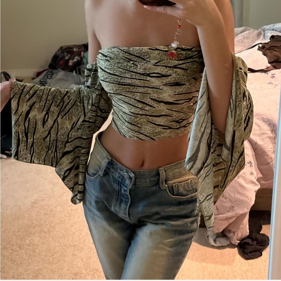 90’s fairycore detached flare sleeve tube top 🌿🐅 - Picture 5 of 5